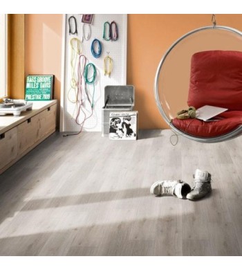 Vinyl Parador Classic 2030 Dub Royal white biely bielená  kartáčovaná štruktúra široká lamela 1513465 1207x216x9,6 mm