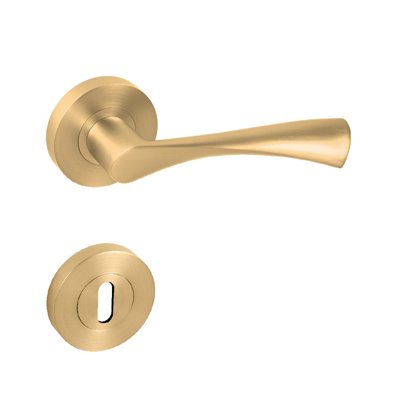 Kľučka na dvere MP - SPIRIT - R ZLM - zlatá matná (SATIN BRASS)