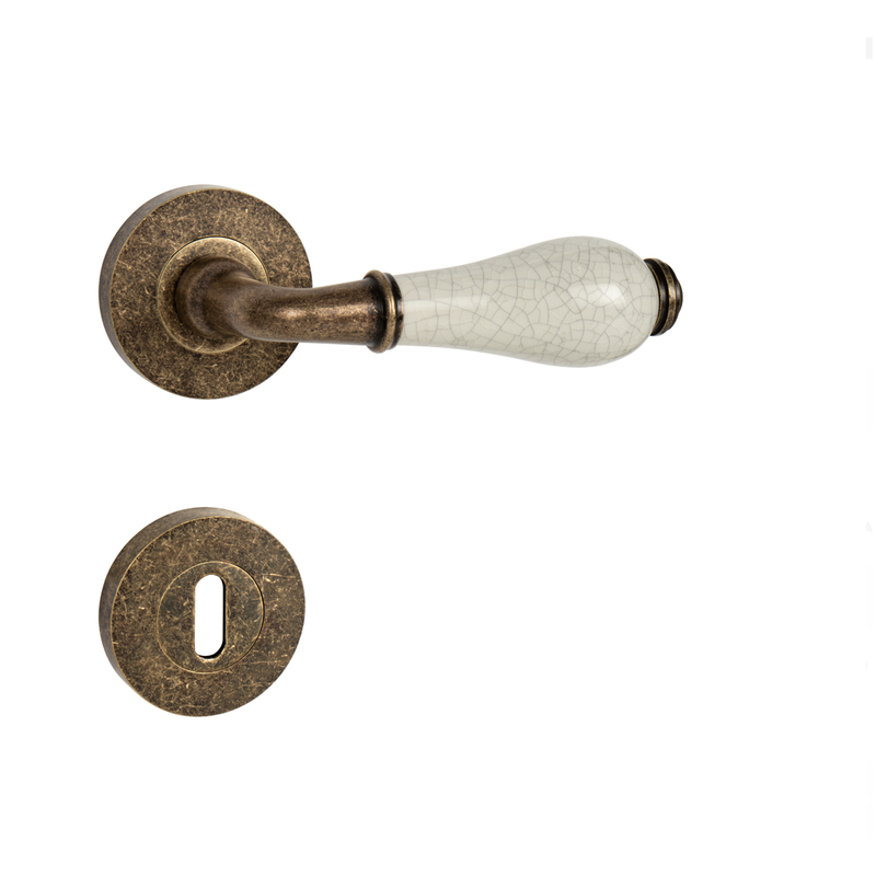 Kľučka na dvere MP - LEONTINA - R BRA - bronz antik (DAB)